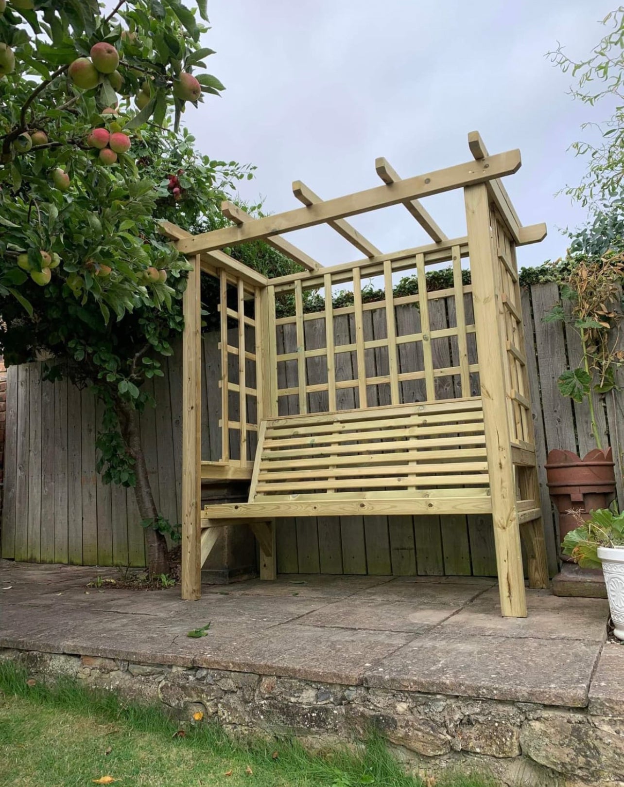 Beatrice 3 Seater Chunky Wooden Garden Arbour - Churnet Valley
