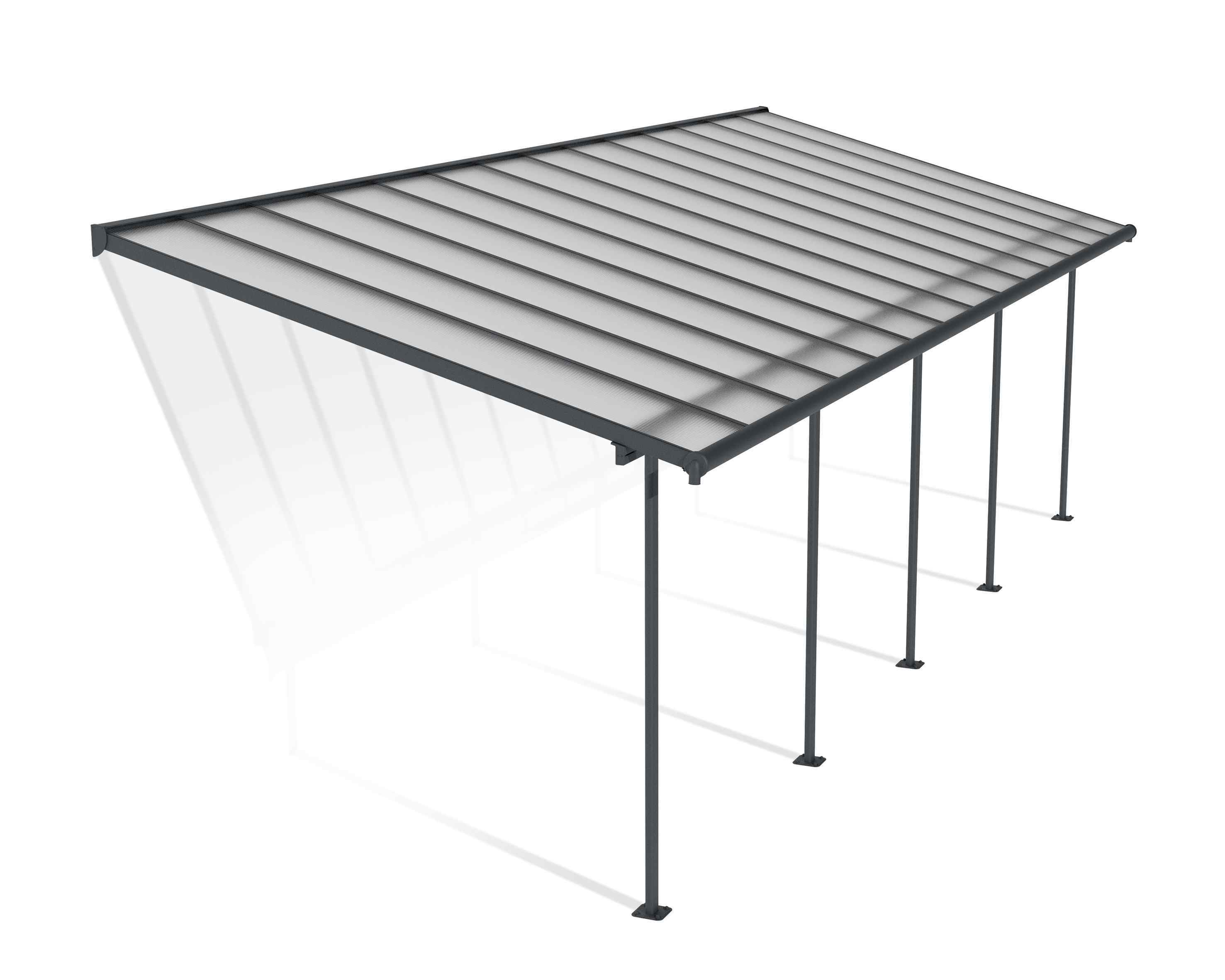 Sierra Aluminium 3m x 8.51m Grey Polycarbonate Patio Cover - Canopia By Palram