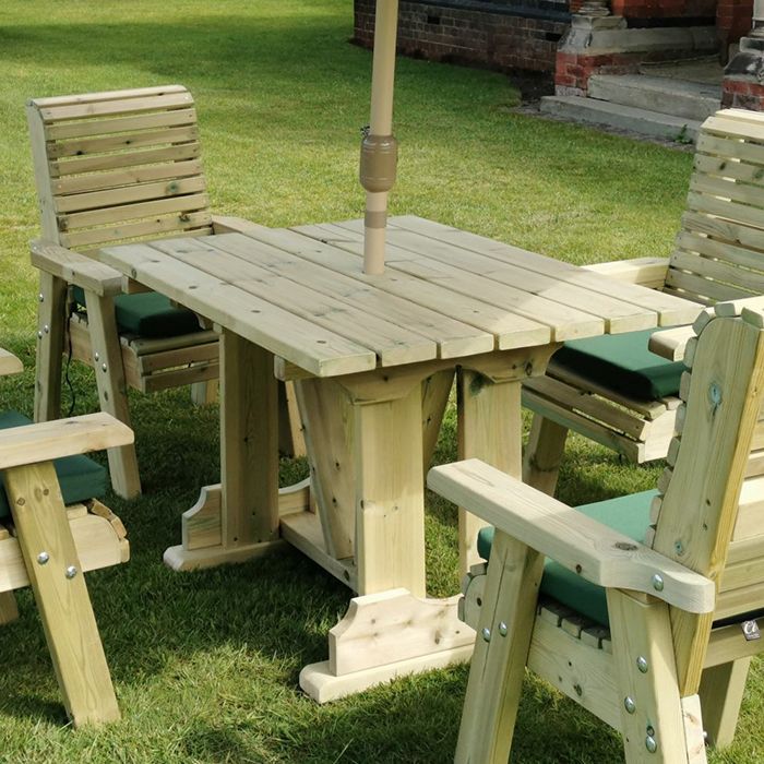 Ergo 4 Seat Chunky Wooden Dining Table & Chairs - Churnet Valley