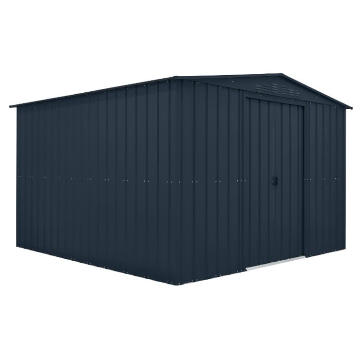 Globel 10x10ft Apex Metal Garden Shed - Grey