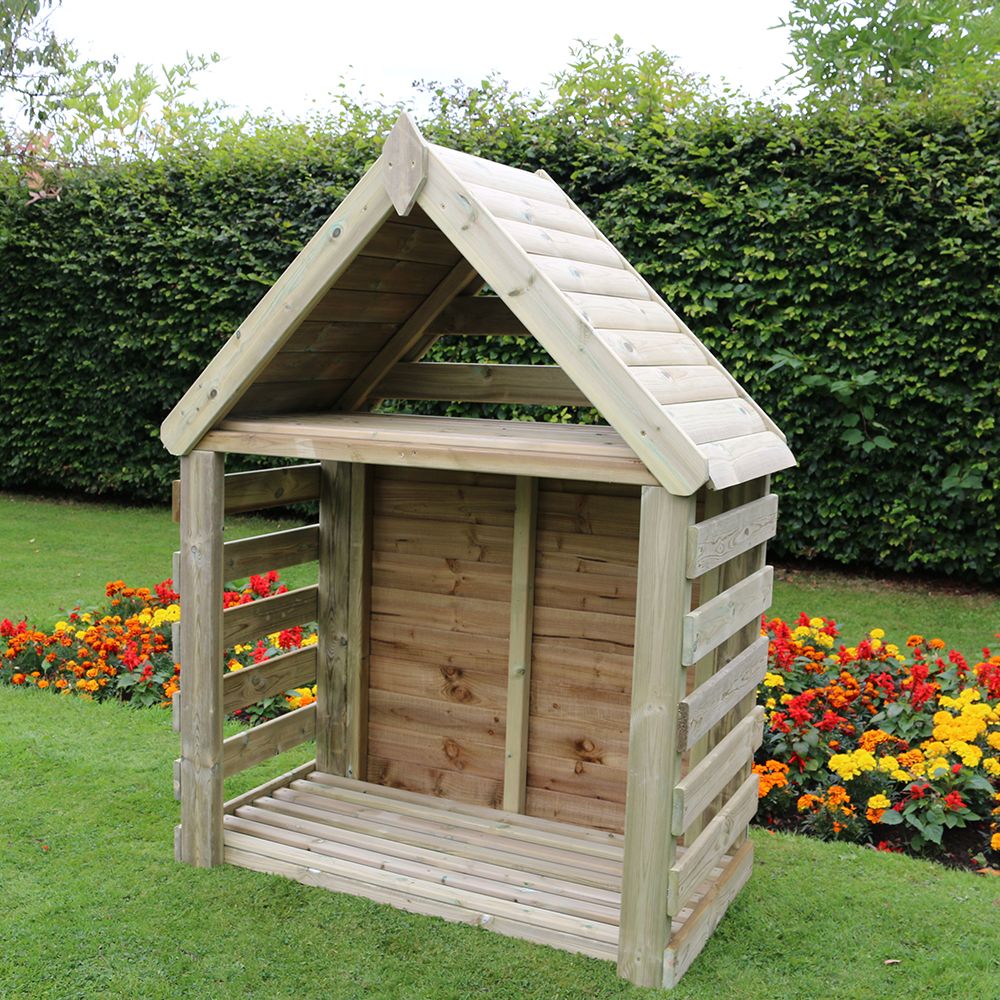 Gawsworth Chunky Wooden Outdoor Log Store - Churnet Valley