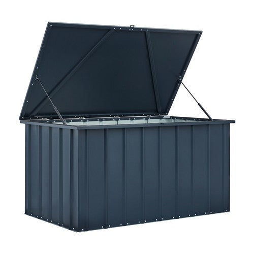 Globel 5x3ft Metal Garden Storage Cushion Box - Grey