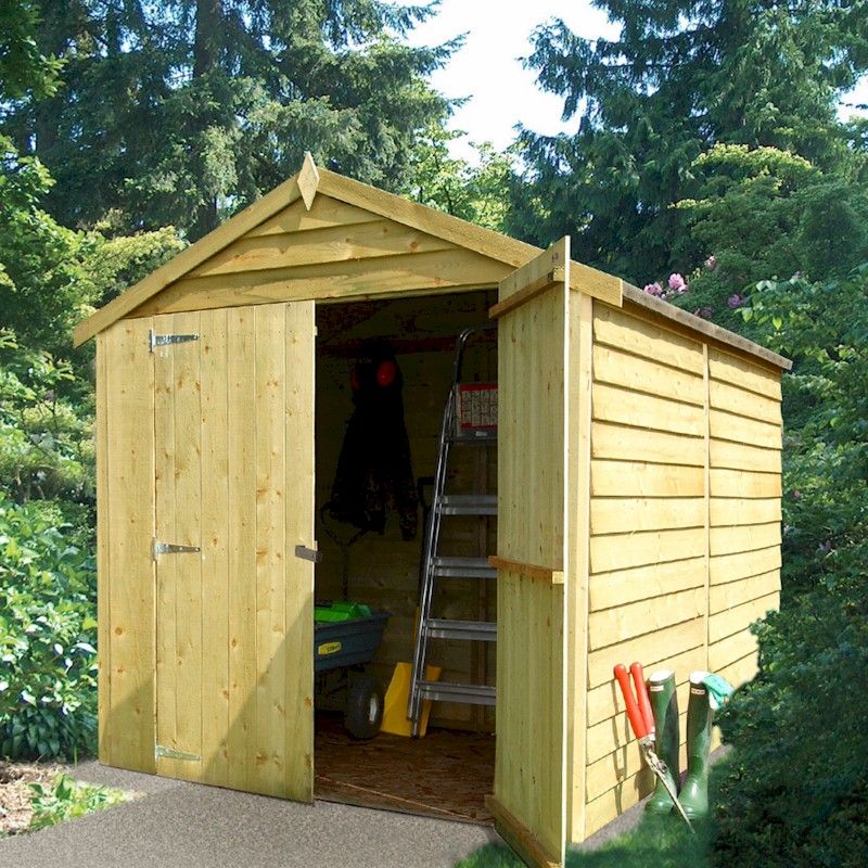 Shire Overlap 6 x 8 ft Pressure Treated Double Door Shed