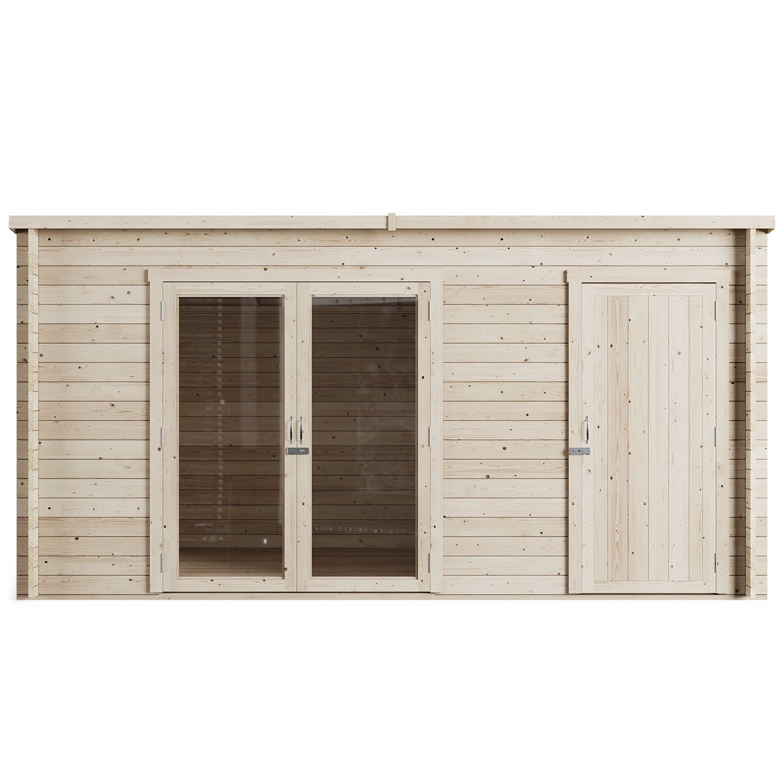 Store More Darton Pent Log Cabin Summerhouse with Side Storage - 14ft x 8ft