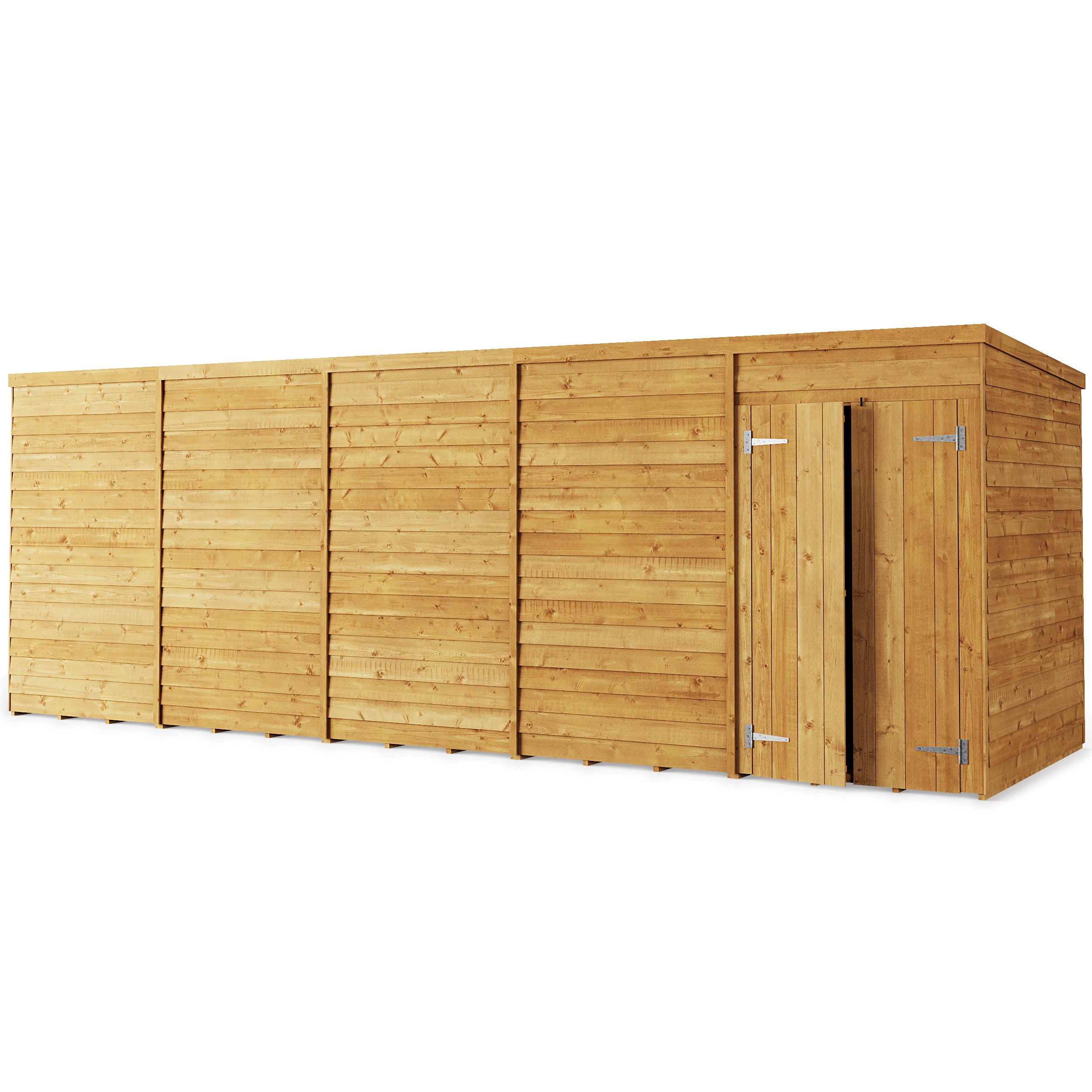Store More 20x6 Large Overlap Pent Garden Shed with Double Doors (Windowless)