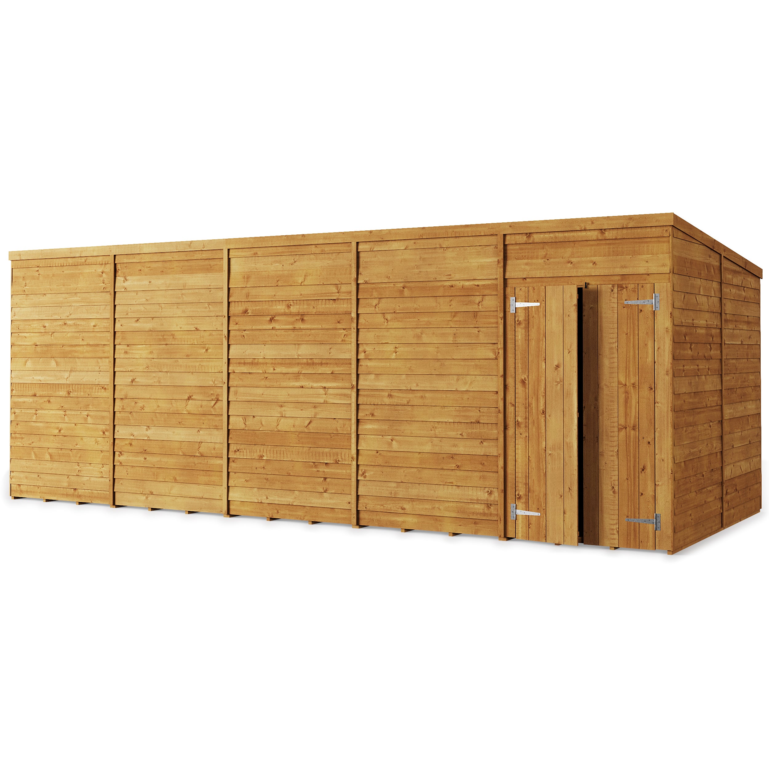 Store More 20x8 Large Overlap Pent Garden Shed with Double Doors (Windowless)