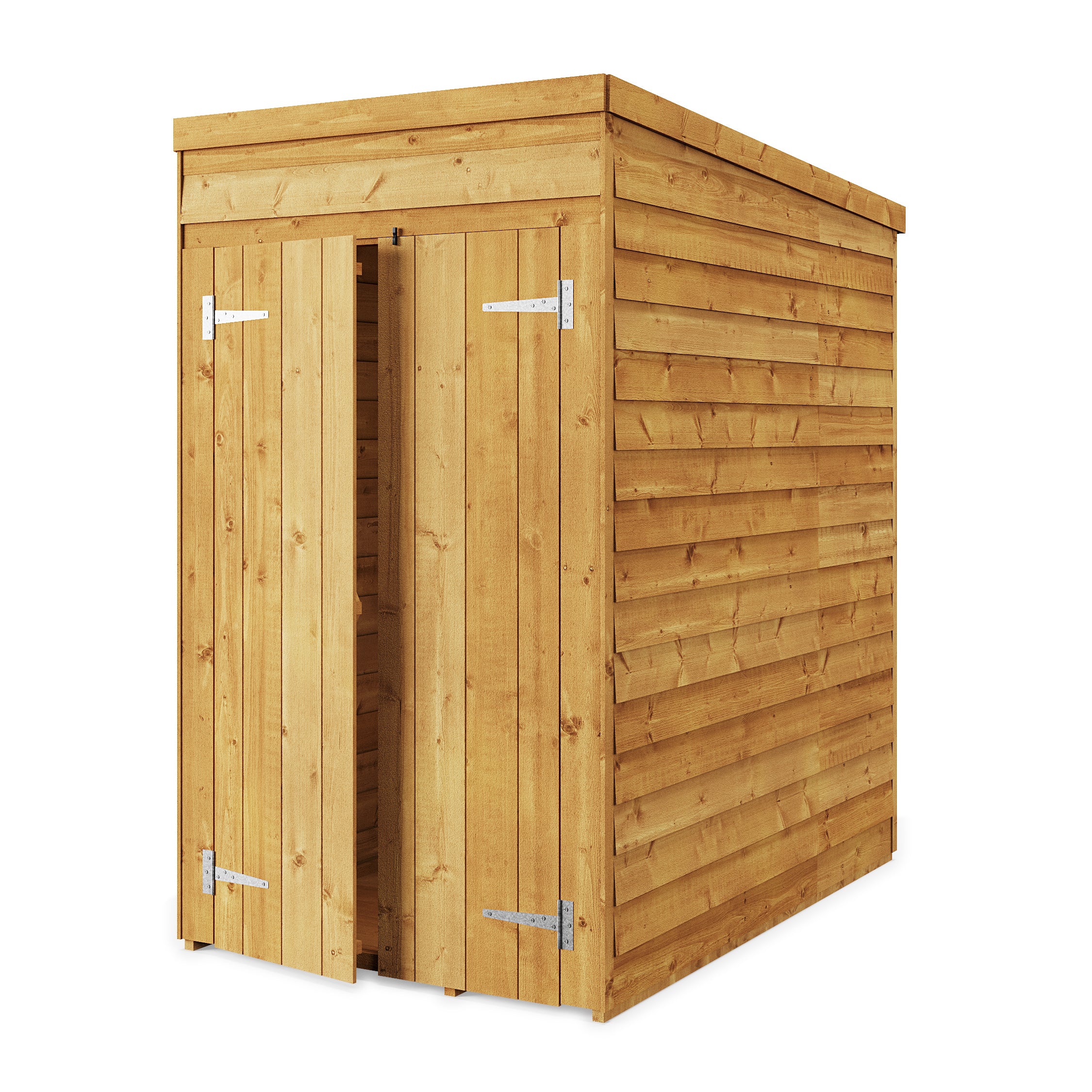 Store More 4x6 Small Overlap Pent Garden Shed with Double Doors (Windowless)