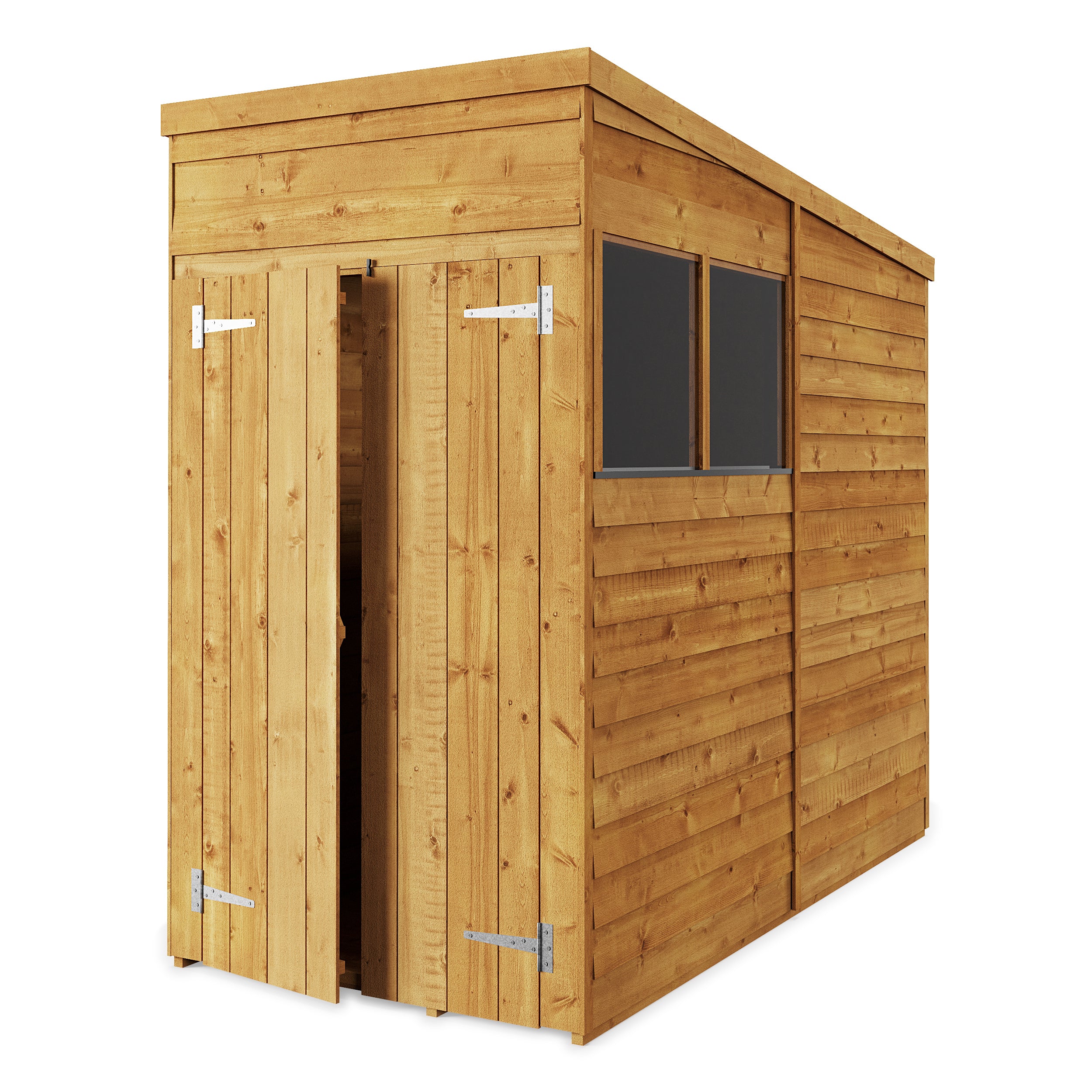 Store More 4x8 Small Overlap Pent Garden Shed with Double Doors & Windows