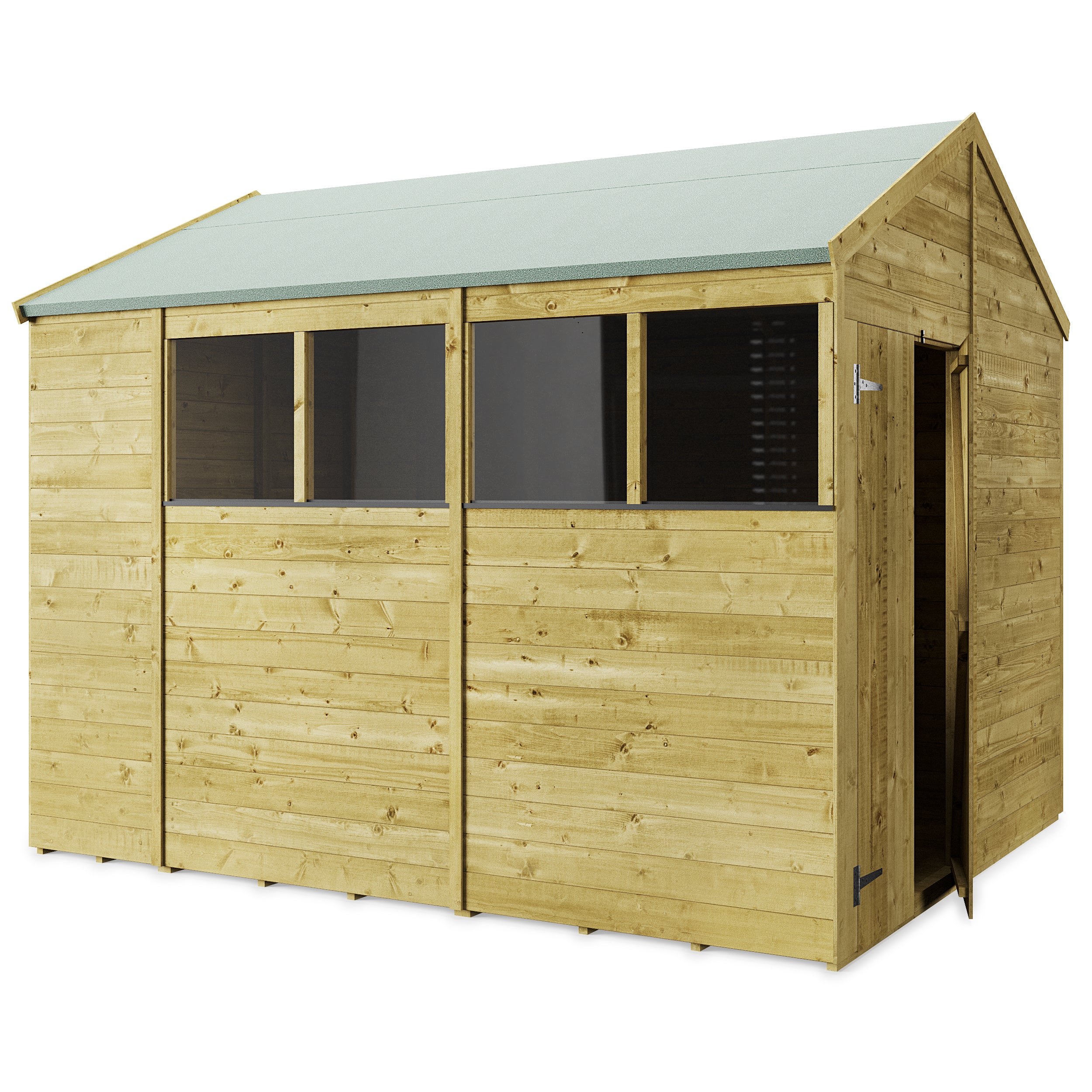 Store More 10x8 Tongue and Groove Apex Garden Shed with Double Doors & Windows