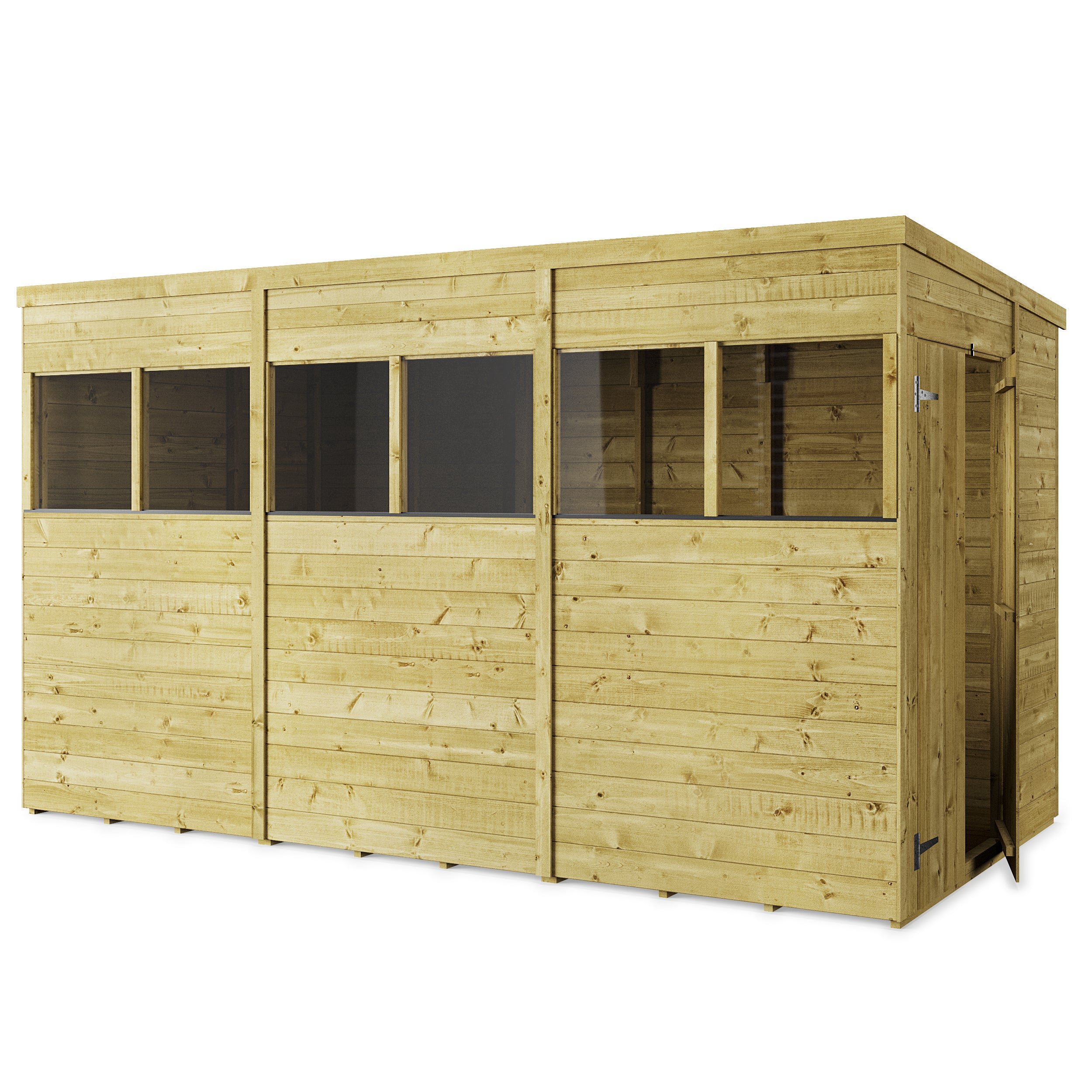 Store More 12x6 Tongue and Groove Pent Shed with Double Doors & Windows