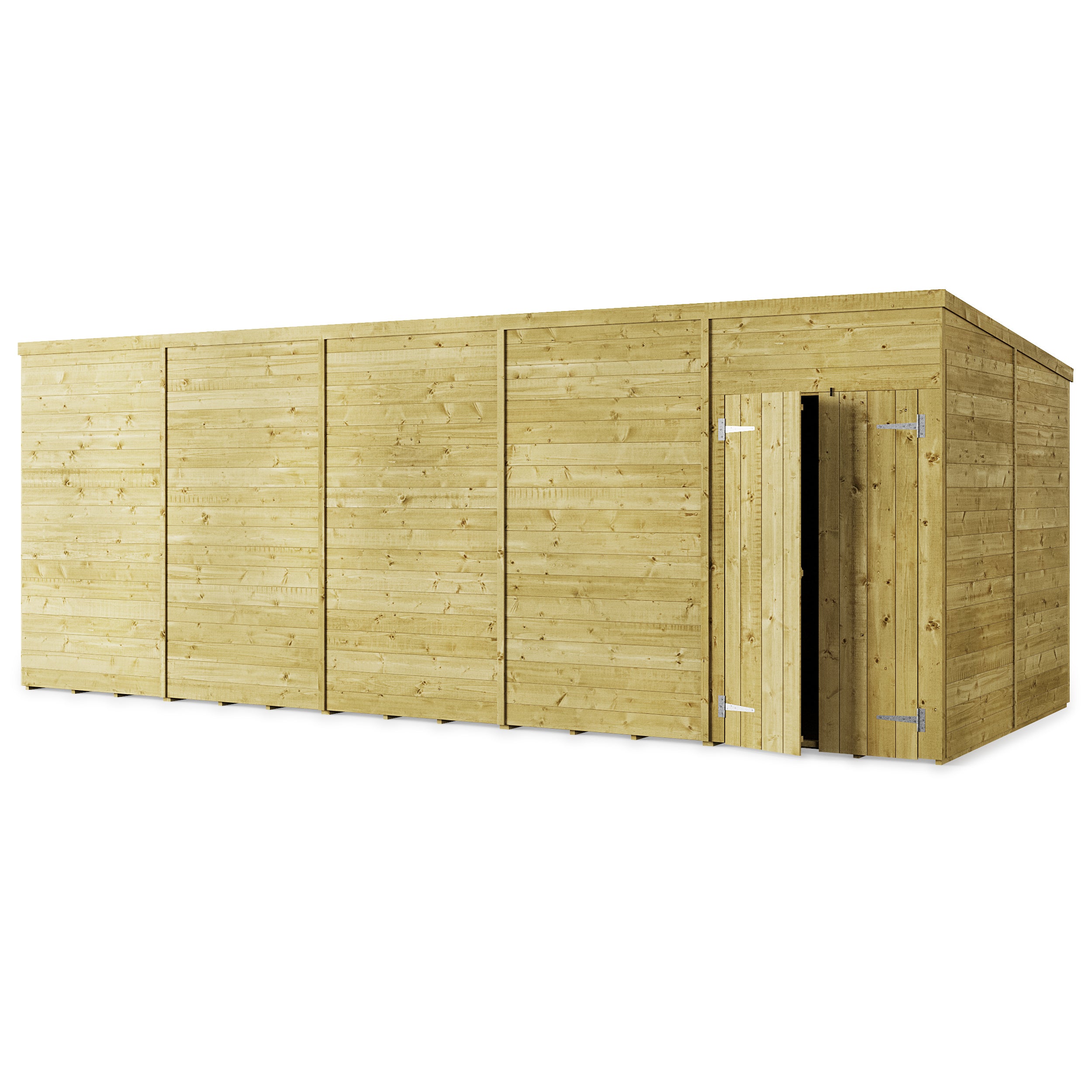 Store More 20x8 Large Tongue and Groove Pent Shed with Double Doors (Windowless)