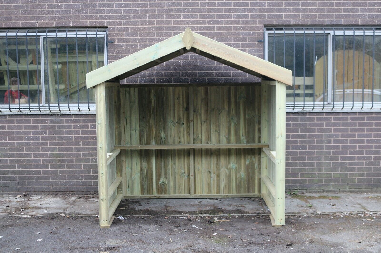 Large Chunky Wooden Smoking Shelter with Apex Roof - Churnet Valley