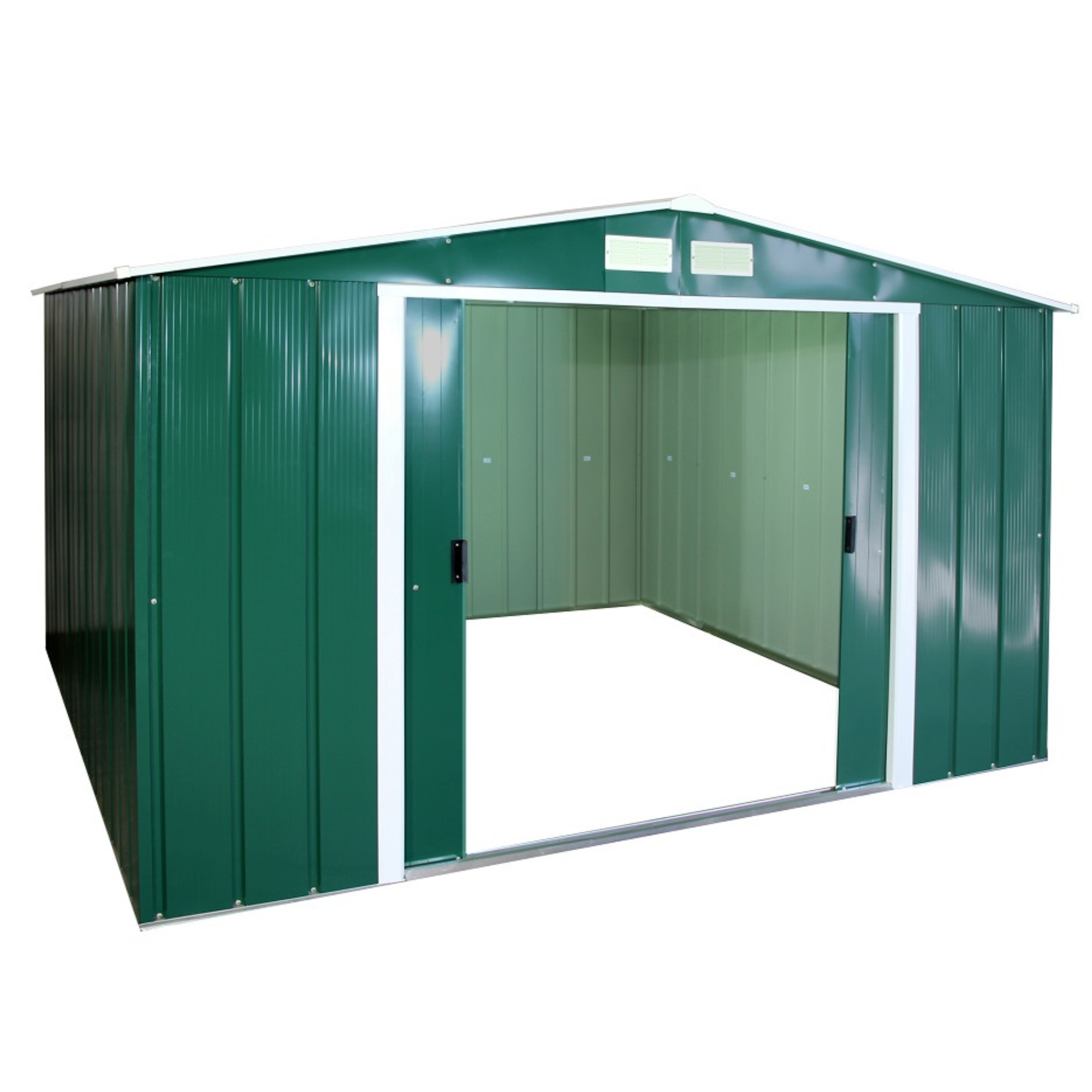 Sapphire 10x10ft Apex Large Metal Shed - Green