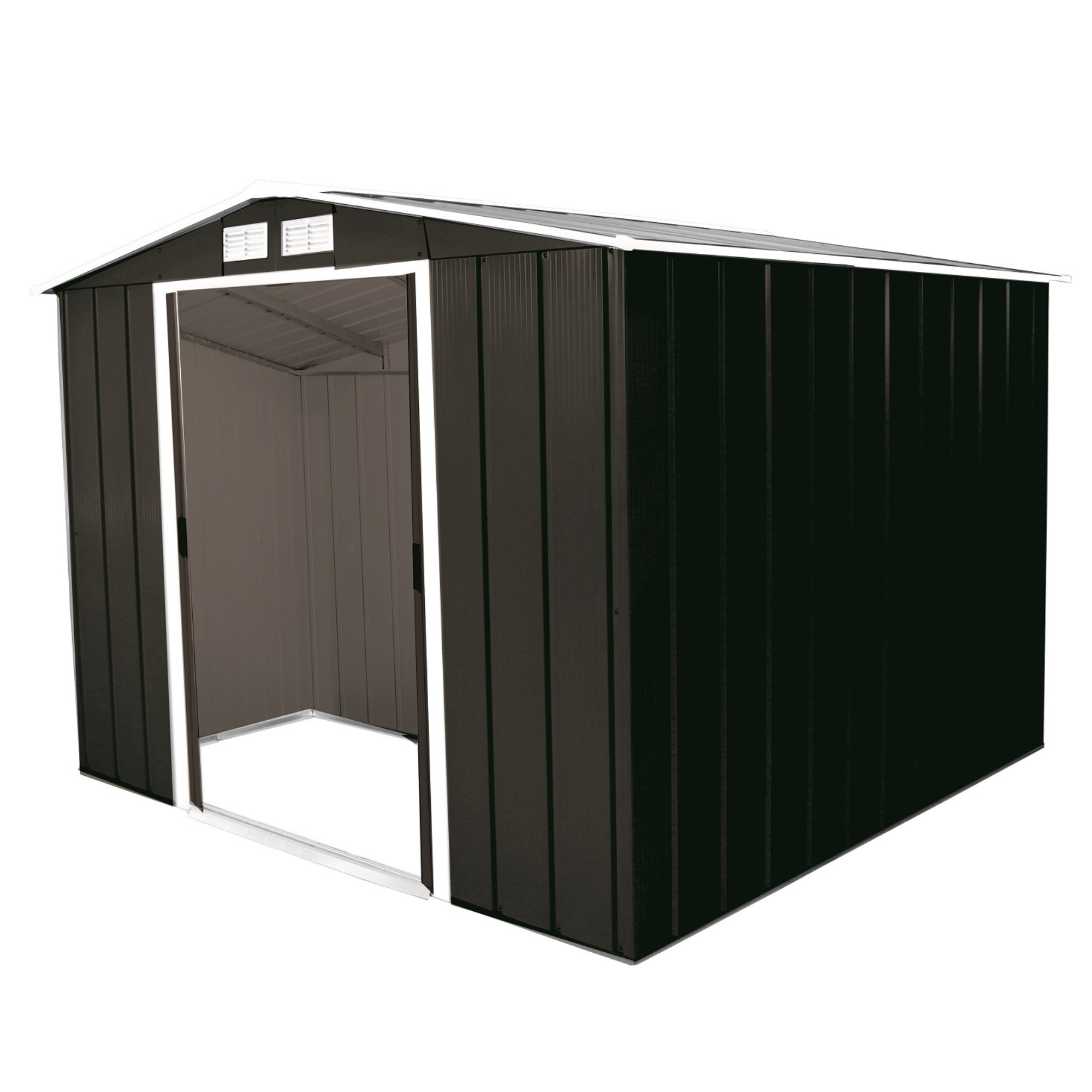 Sapphire 8x8ft Apex Metal Garden Shed - Grey