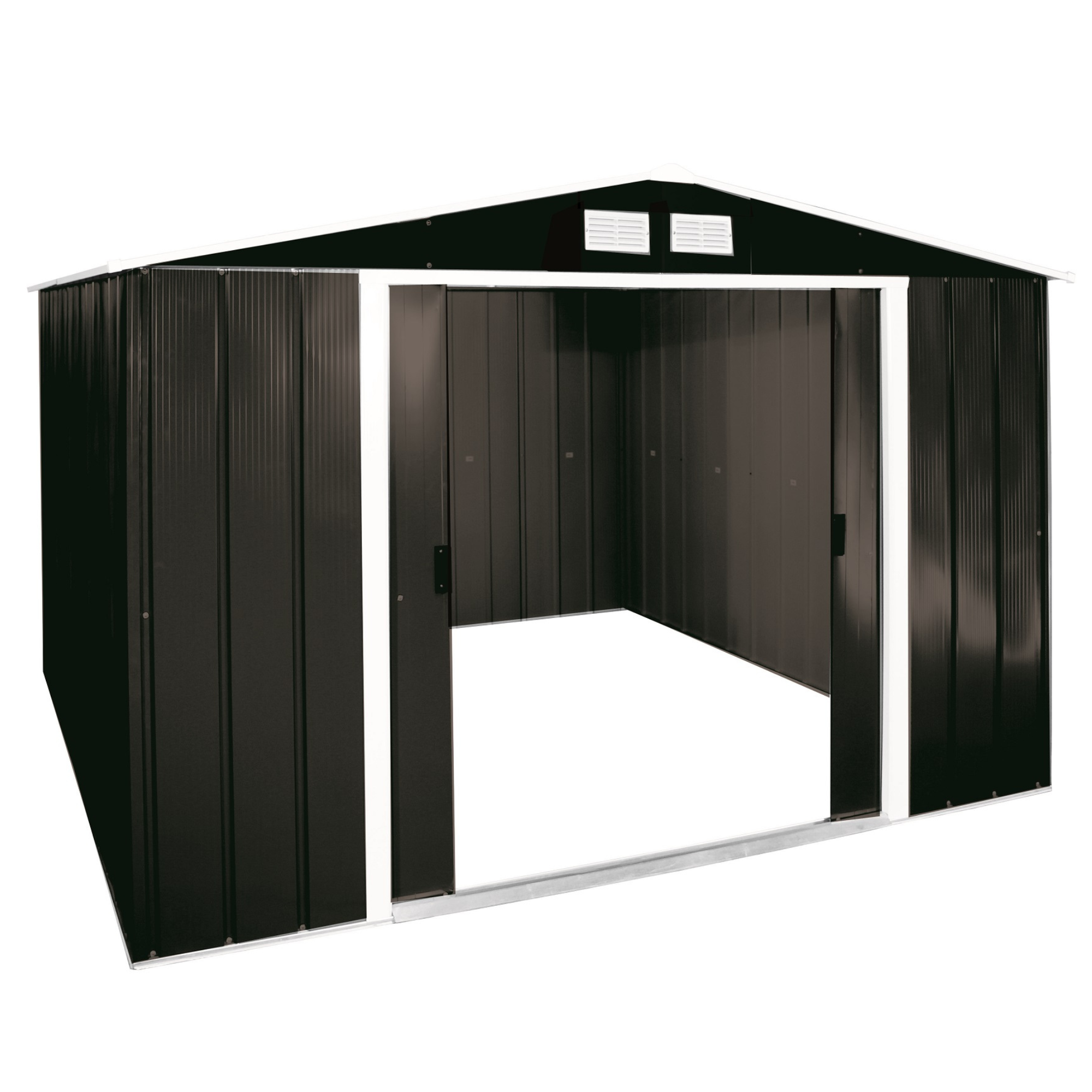 Sapphire 10x10ft Apex Large Metal Shed - Grey