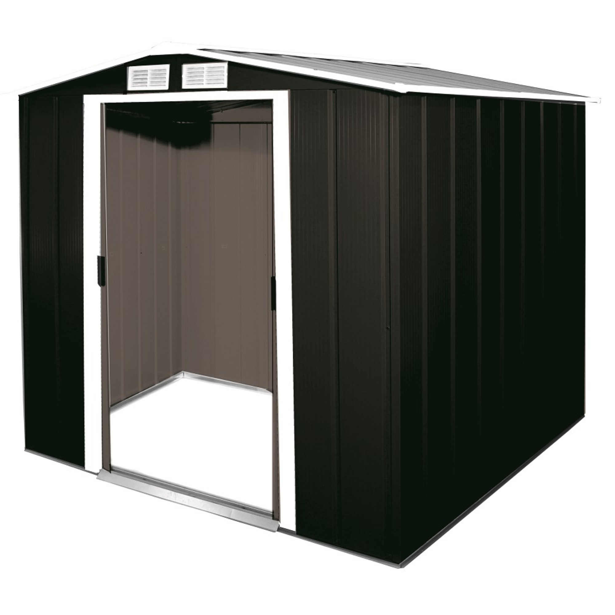 Sapphire 6x6ft Apex Metal Garden Shed - Grey