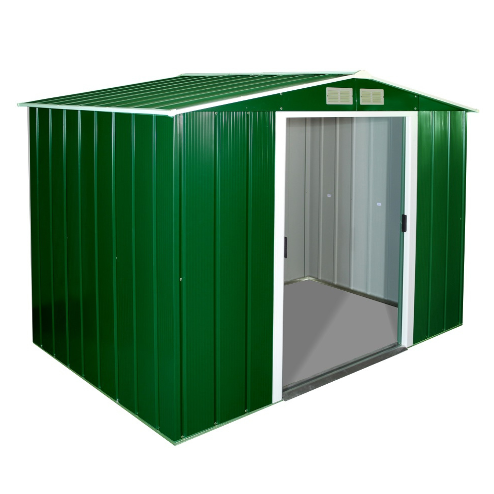 Sapphire 8x6ft Apex Metal Garden Shed - Green