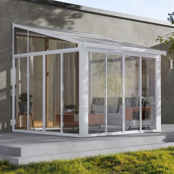 SanRemo Aluminium 3m x 3.05m White Sunroom Patio Cover - Canopia by Palram