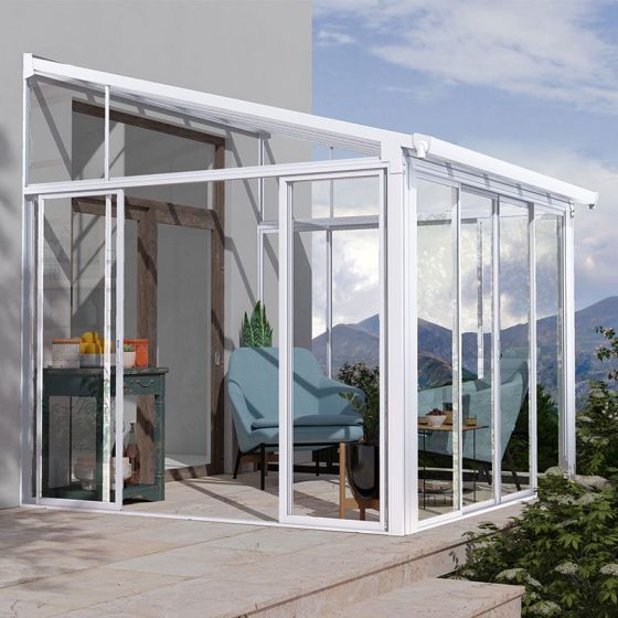 SanRemo Aluminium 3m x 3.05m White Sunroom Patio Cover - Canopia by Palram