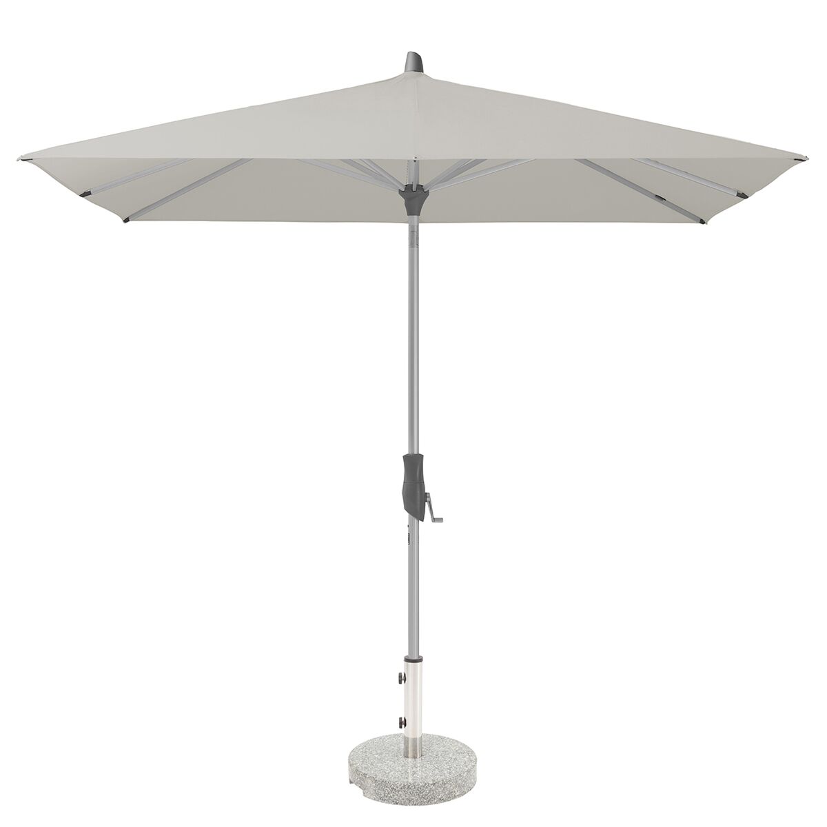 Glatz Alu Twist Parasol 2.4 x 2.4m Square Class 2 - Taupe/Ash 151
