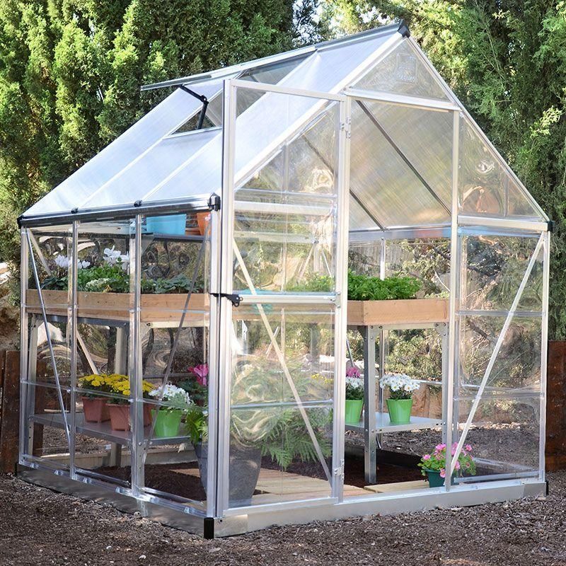 Hybrid Aluminium Frame 6x6 Silver Polycarbonate Greenhouse Canopia By hybrid-aluminium-frame-6x6-silver-polycarbonate-greenhouse-canopia-by