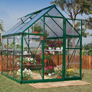 Hybrid Aluminium Frame 6x6 Green Polycarbonate Greenhouse - Canopia By Palram