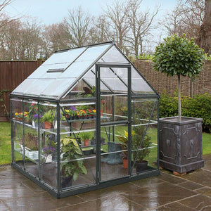 Hybrid Aluminium Frame 6x8 Grey Polycarbonate Greenhouse - Canopia By Palram