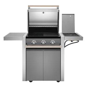 Beefeater 1500 Series 3 Burner Gas BBQ & Side Burner with Trolley
