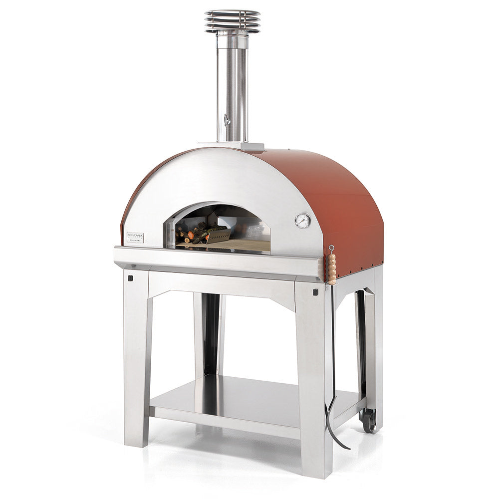Fontana Mangiafuoco Wood Fired Pizza Oven Including Trolley - Rosso