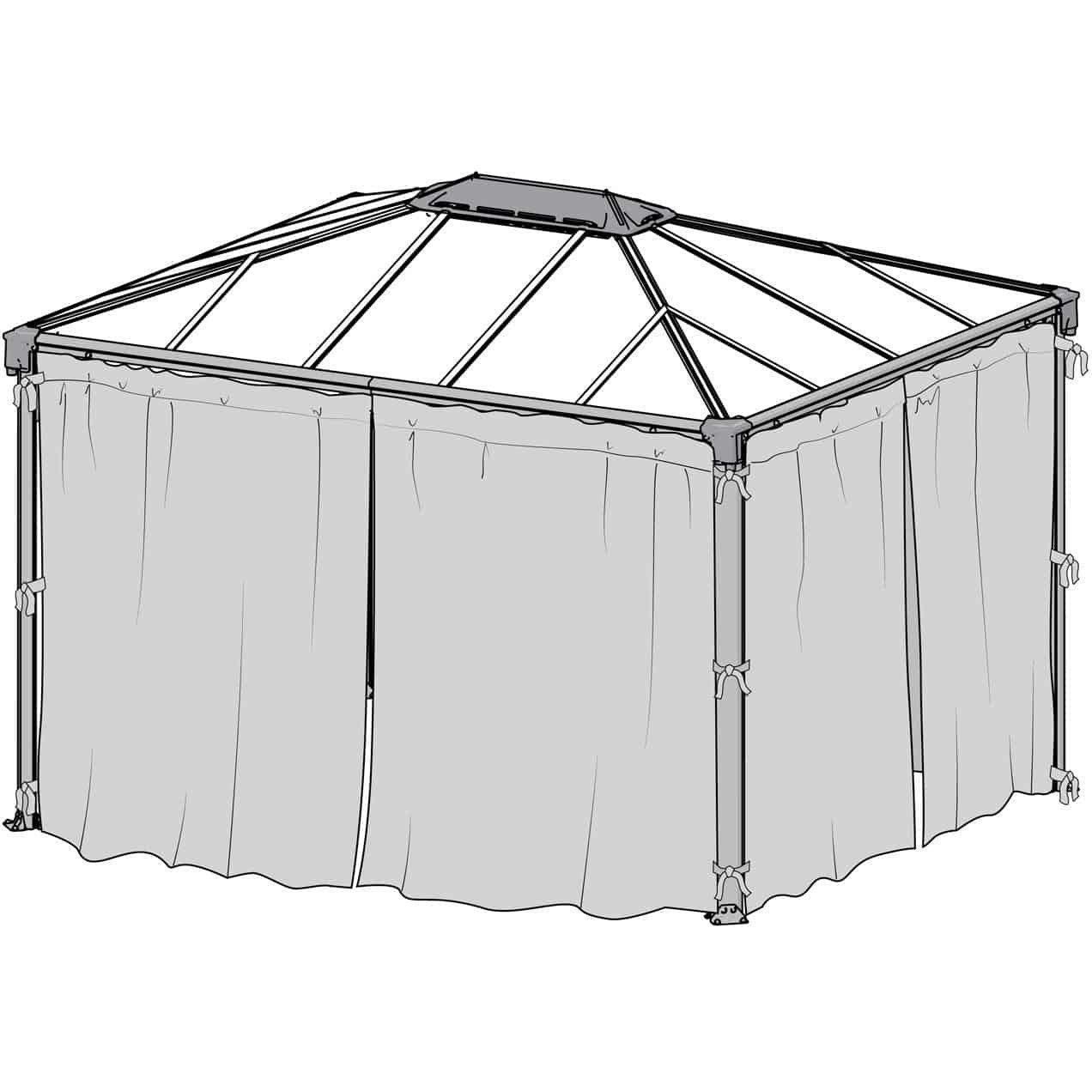 Canopia By Palram curtain set for Martinique 3600 & Milano 3000