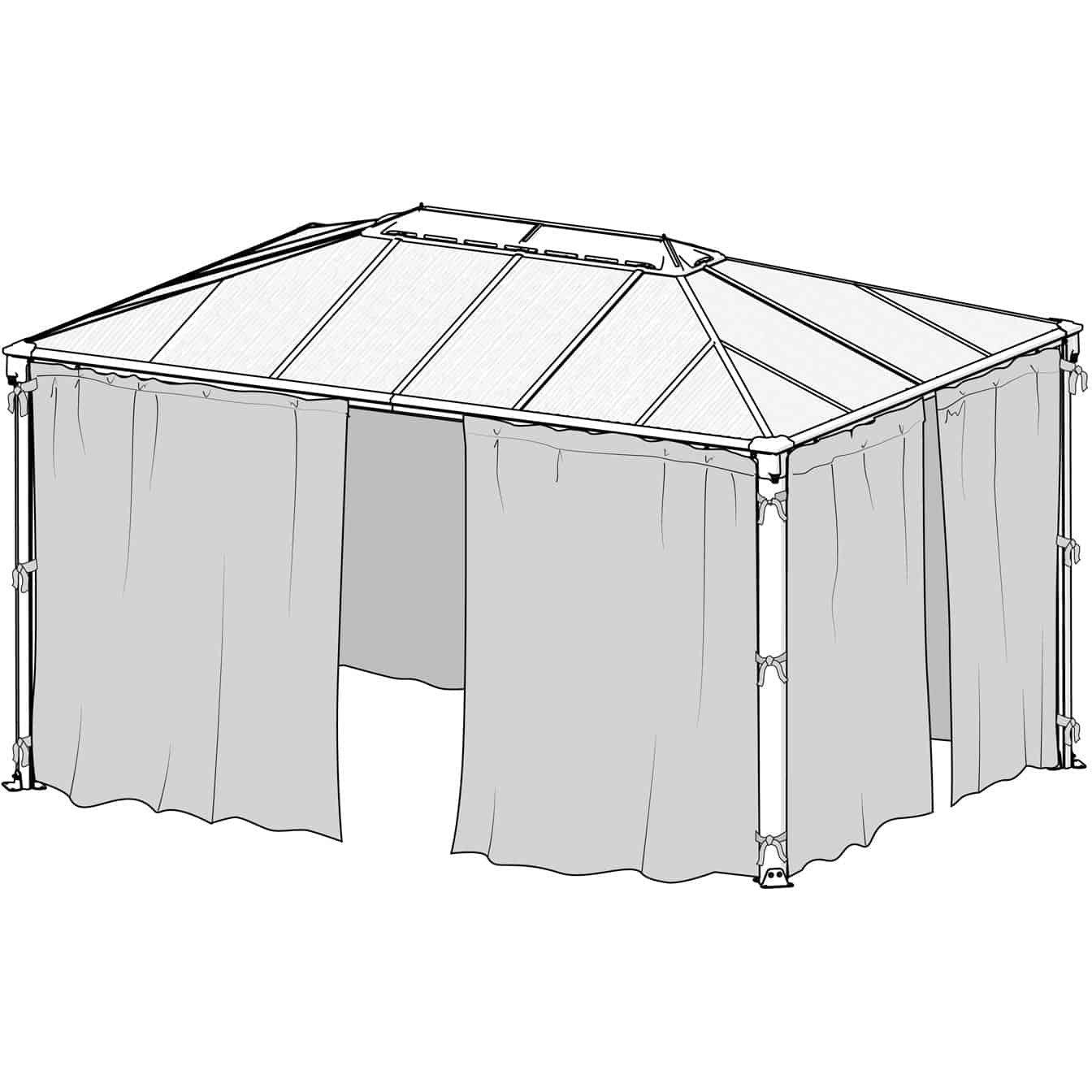 Canopia By Palram curtain set for Martinique 5000 and Milano 4300