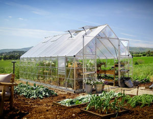 Balance Aluminium Frame 10ft x 20ft Polycarbonate Greenhouse Kit - Silver - Canopia by Palram