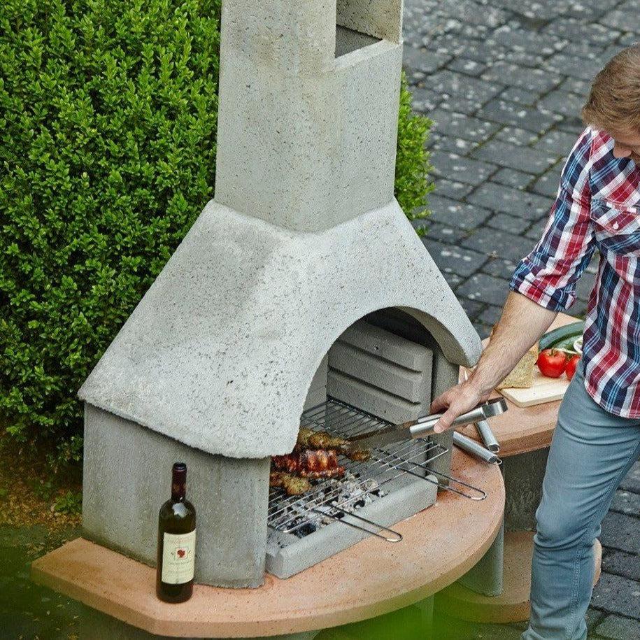 Buschbeck Carmen Masonry Wood Fired BBQ with Side Table