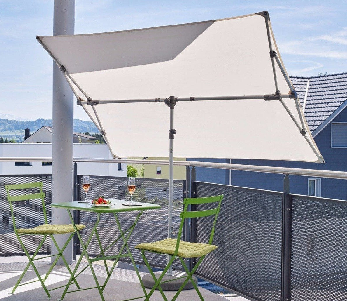 Glatz Flex Roof Parasol 2.1m x 1.5m Rectangle Class 1 - Off Grey 053