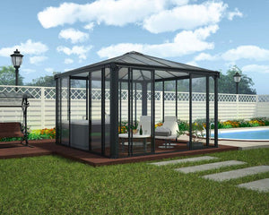 Ledro 3000 Enclosed Aluminium Grey Gazebo & Pergola - Canopia by Palram
