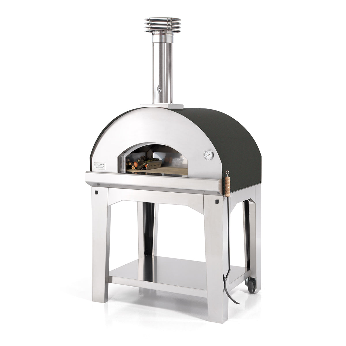 Fontana Mangiafuoco Wood Fired Pizza Oven Including Trolley - Anthracite