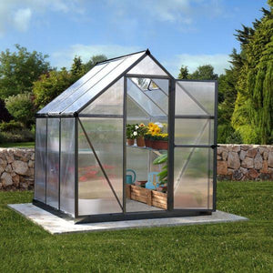 Mythos Aluminium Frame 6ft x 6ft Grey Polycarbonate Greenhouse - Canopia by Palram