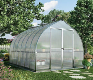 Bella Aluminium Frame 8ft x 12 ft Polycarbonate Greenhouse in Silver - Canopia by Palram