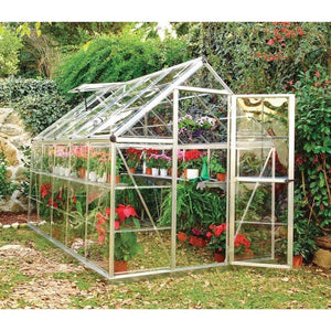 Harmony Aluminium Frame 6ft x 10ft Silver Polycarbonate Greenhouse - Canopia by Palram