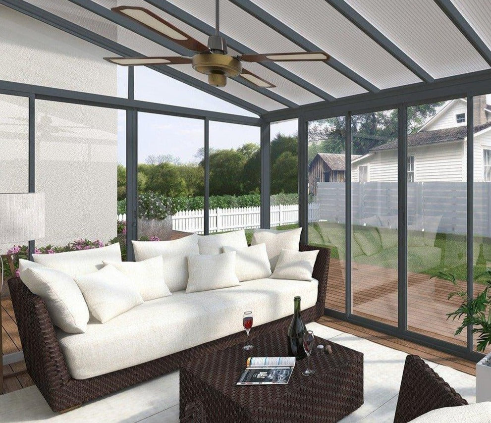 SanRemo 3m x 3.05m Grey Polycarbonate Sunroom - Canopia By Palram