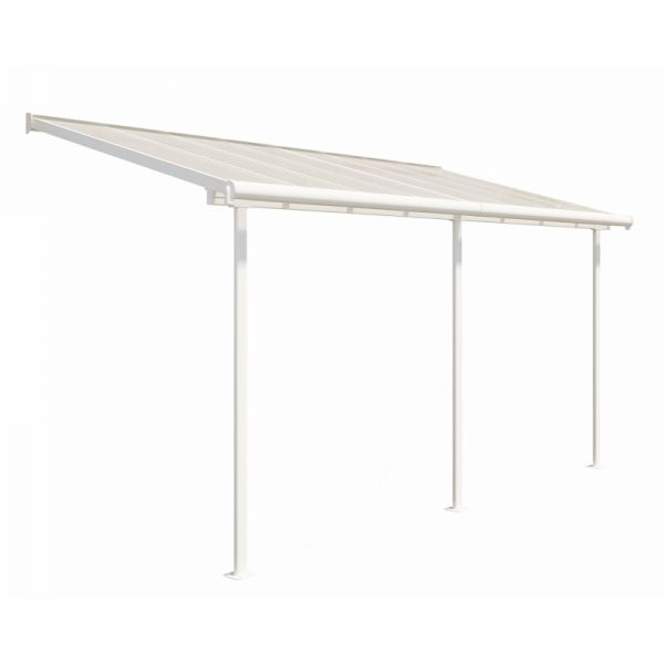 Sierra Aluminium 2.3m x 4.6m White Polycarbonate Patio Cover & Pergola - Canopia By Palram