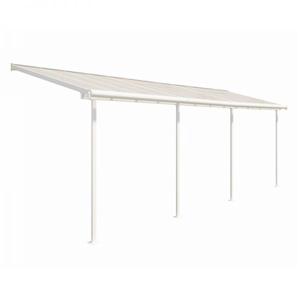 Sierra Aluminium 2.3m x 6.9m White Polycarbonate Patio Cover & Pergola - Canopia By Palram