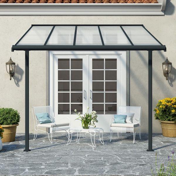 Sierra Aluminium 3m x 3.05m Grey Polycarbonate Patio Cover - Canopia By Palram