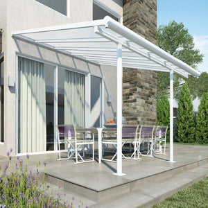 Sierra Aluminium 3m x 3.05m White Polycarbonate Patio Cover - Canopia By Palram
