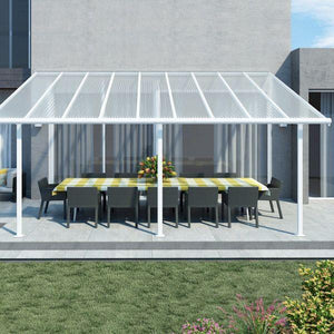 Sierra Aluminium 3m x 5.46m White Polycarbonate Patio Cover - Canopia By Palram