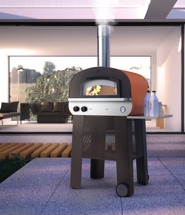 Fontana Piero Gas & Wood FIred Pizza Oven Including Trolley
