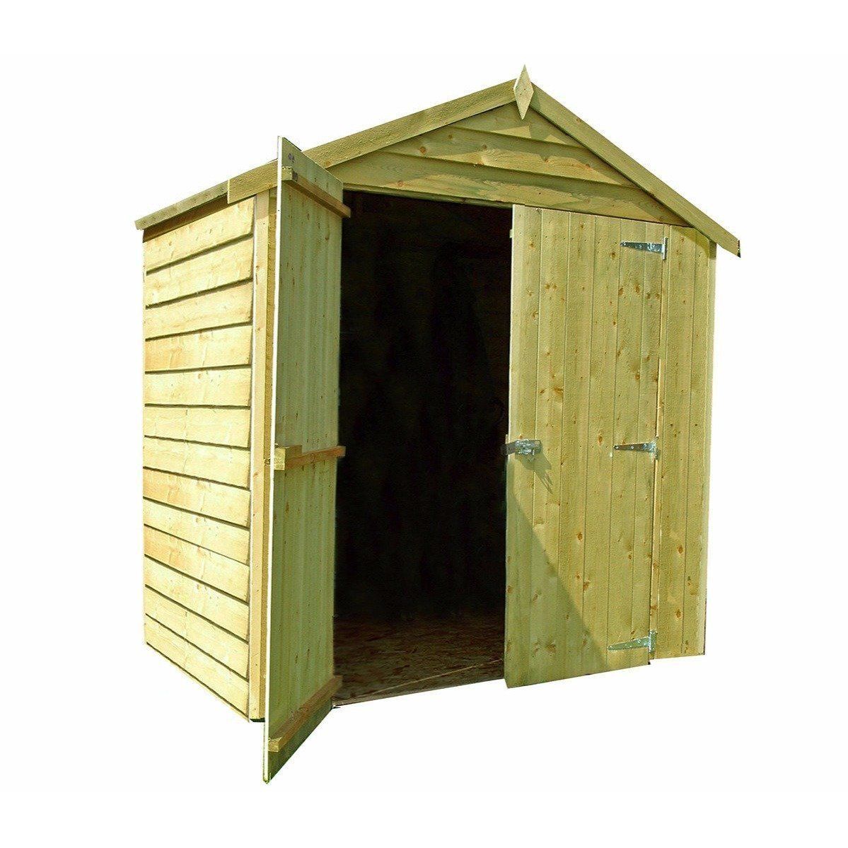Shire Overlap 6 x 4 ft Pressure Treated Double Door Shed