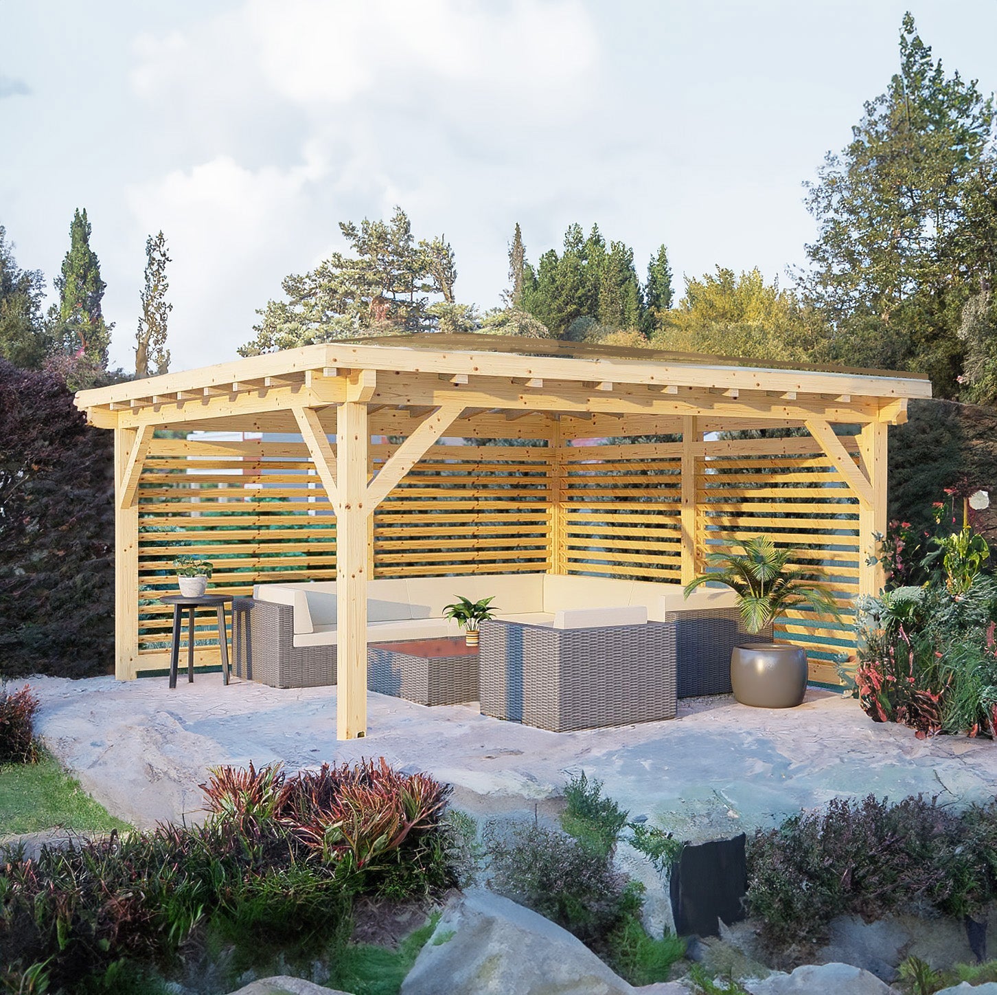 wooden gazebo