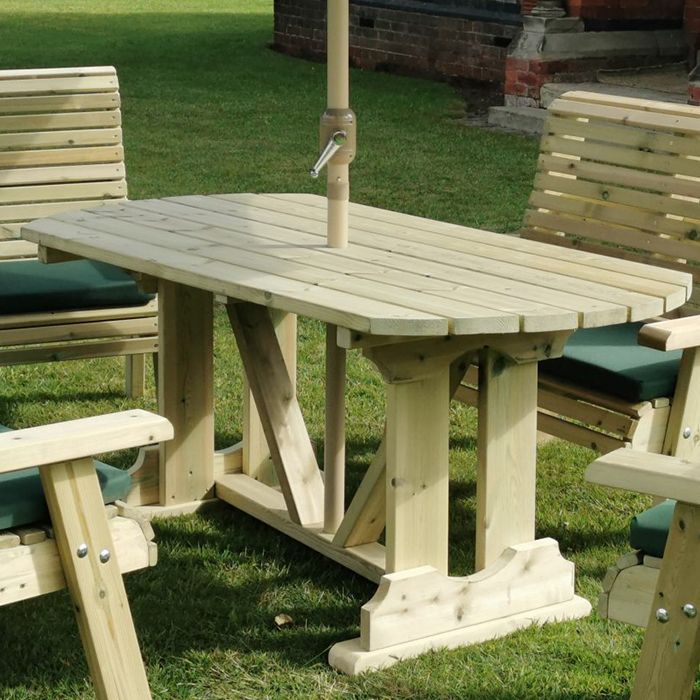 chunky wooden garden furniture