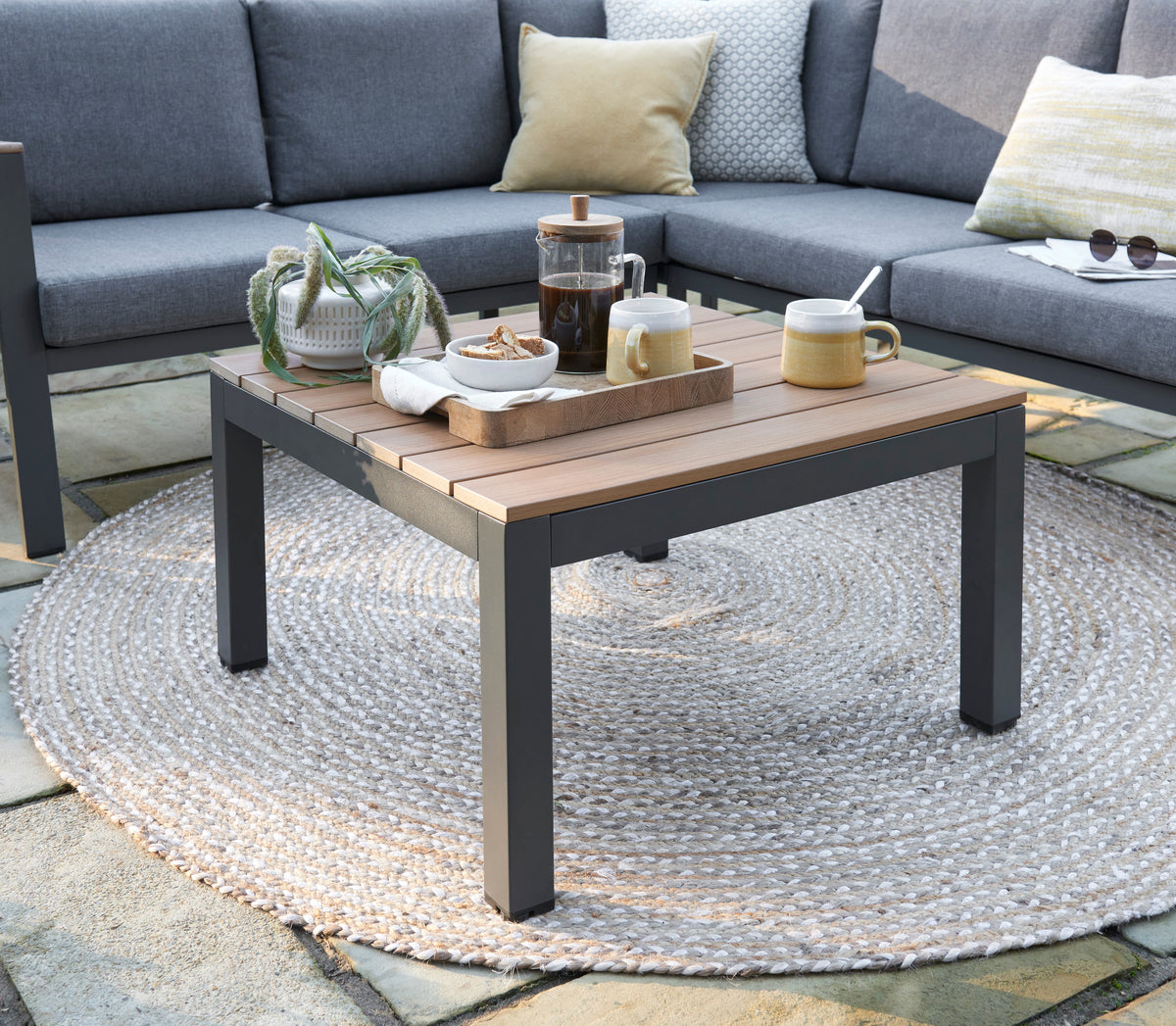 Easton Mini Garden Corner Lounge  Set - Aluminium Frame - Anthracite
